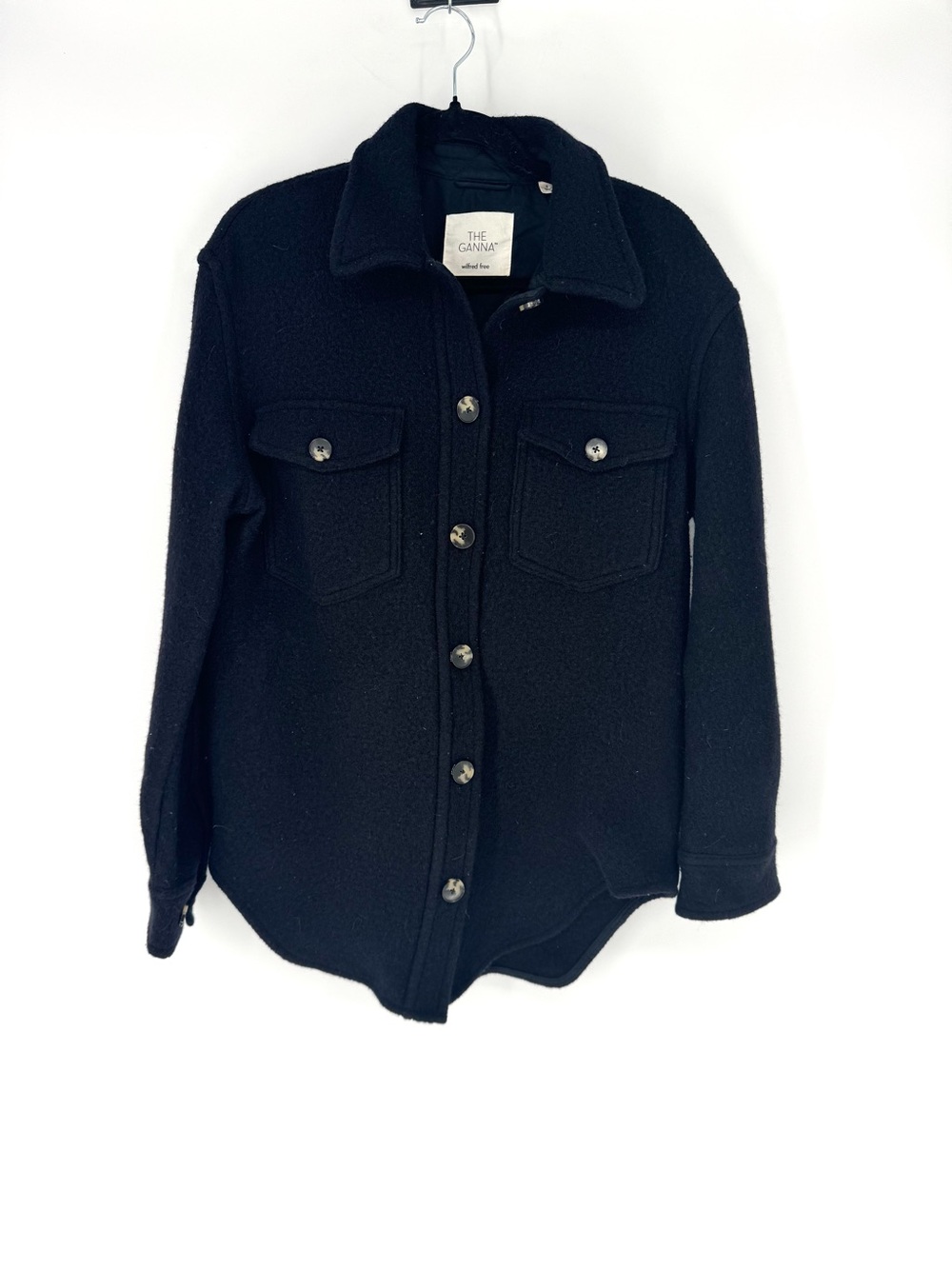 Wilfred free the Ganna wool Black Teddy Button-Front Jacket